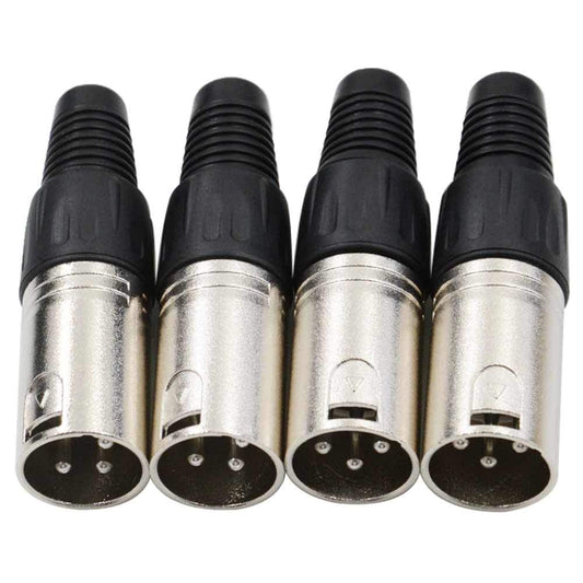 Paquete de 4 conectores XLR macho XLR-M enchufe de 3 pines m