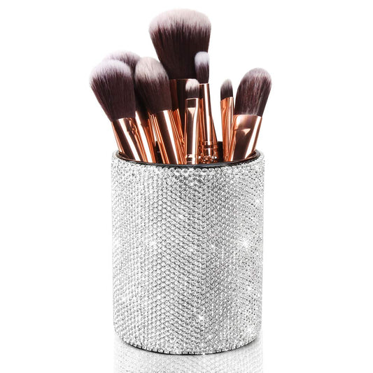 OTOSTAR Organizador de brochas de maquillaje de cristal bril