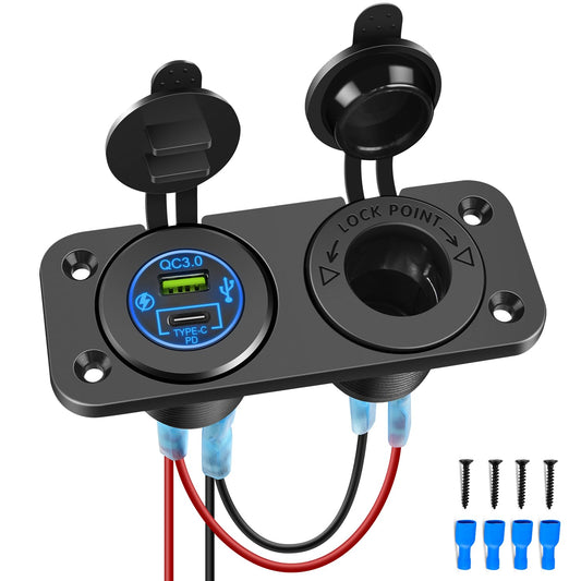 Nilight QC 3.0 Cargador USB y encendedor de cigarrillos ench