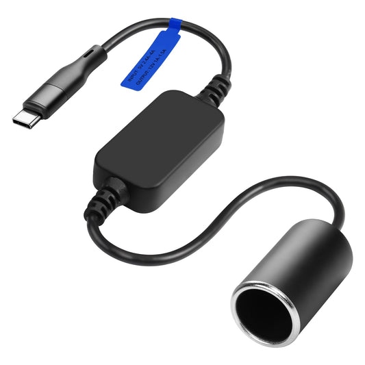 CERRXIAN 1ft USB C Male to 12V 18W Cigarette Lighter Socket