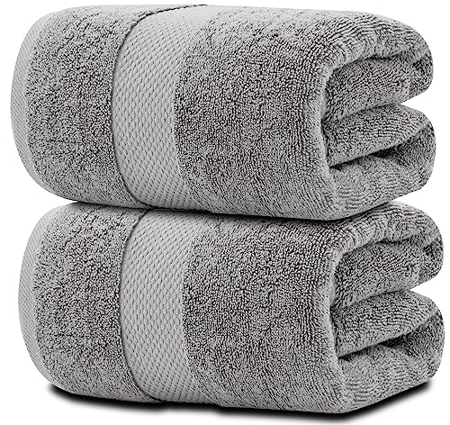 White Classic - Juego de 2 toallas de baño extragrandes para