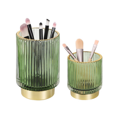 Soporte para brochas de maquillaje de cristal, organizador d