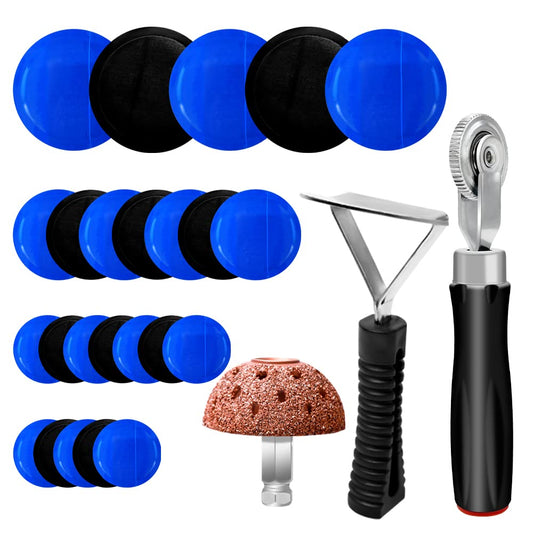 Juego de 34 herramientas de reparación de neumáticos, kit de