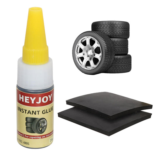 Pegamento negro para neumáticos con parche, kit de reparació
