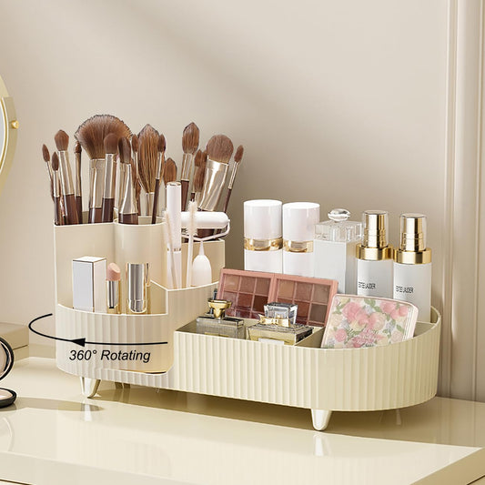 Organizador de maquillaje giratorio para encimera, organizad