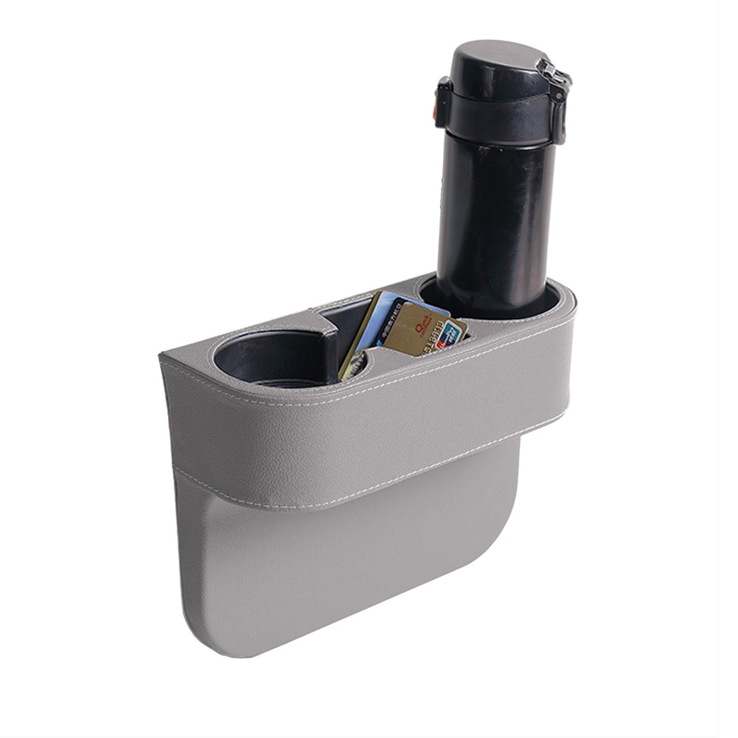 Expansor de portavasos para automóvil con funda de piel sint