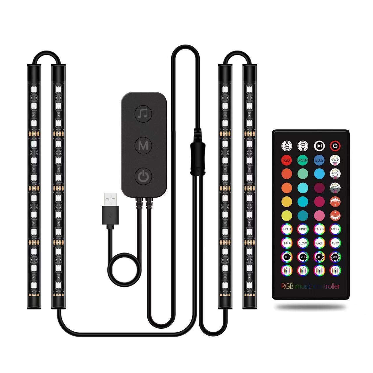 Luces LED RGB para automóvil, luces de escritorio inteligent