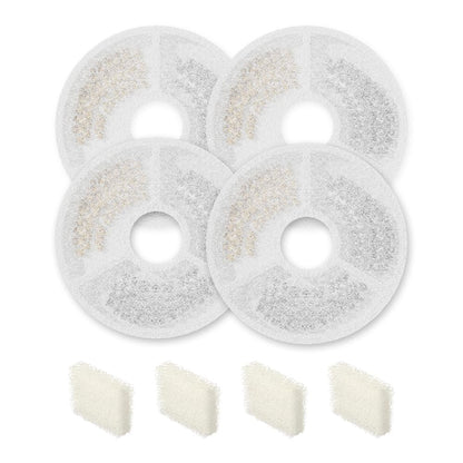 Paquete de 4 filtros de repuesto y 4 esponjas de prefiltro –