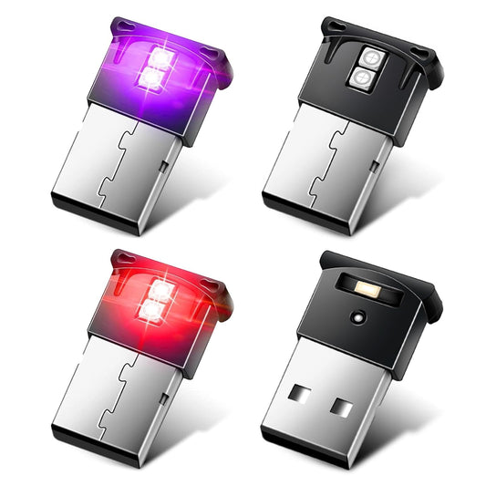 Linkstyle 4PCS Mini USB LED luz de atmósfera, 8 colores RGB