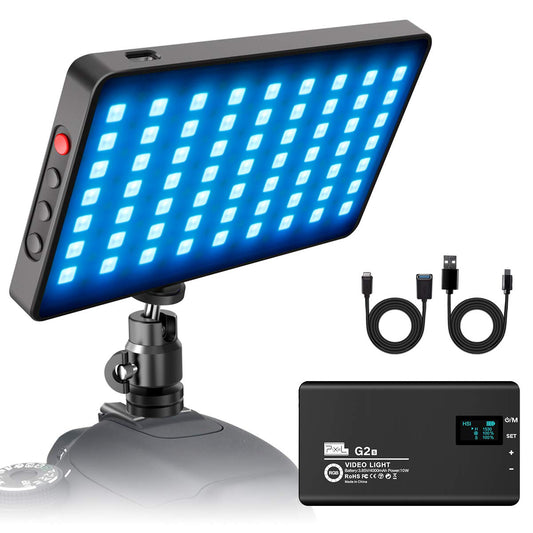 Pixel Luz de cámara RGB, luz de video con batería recargable