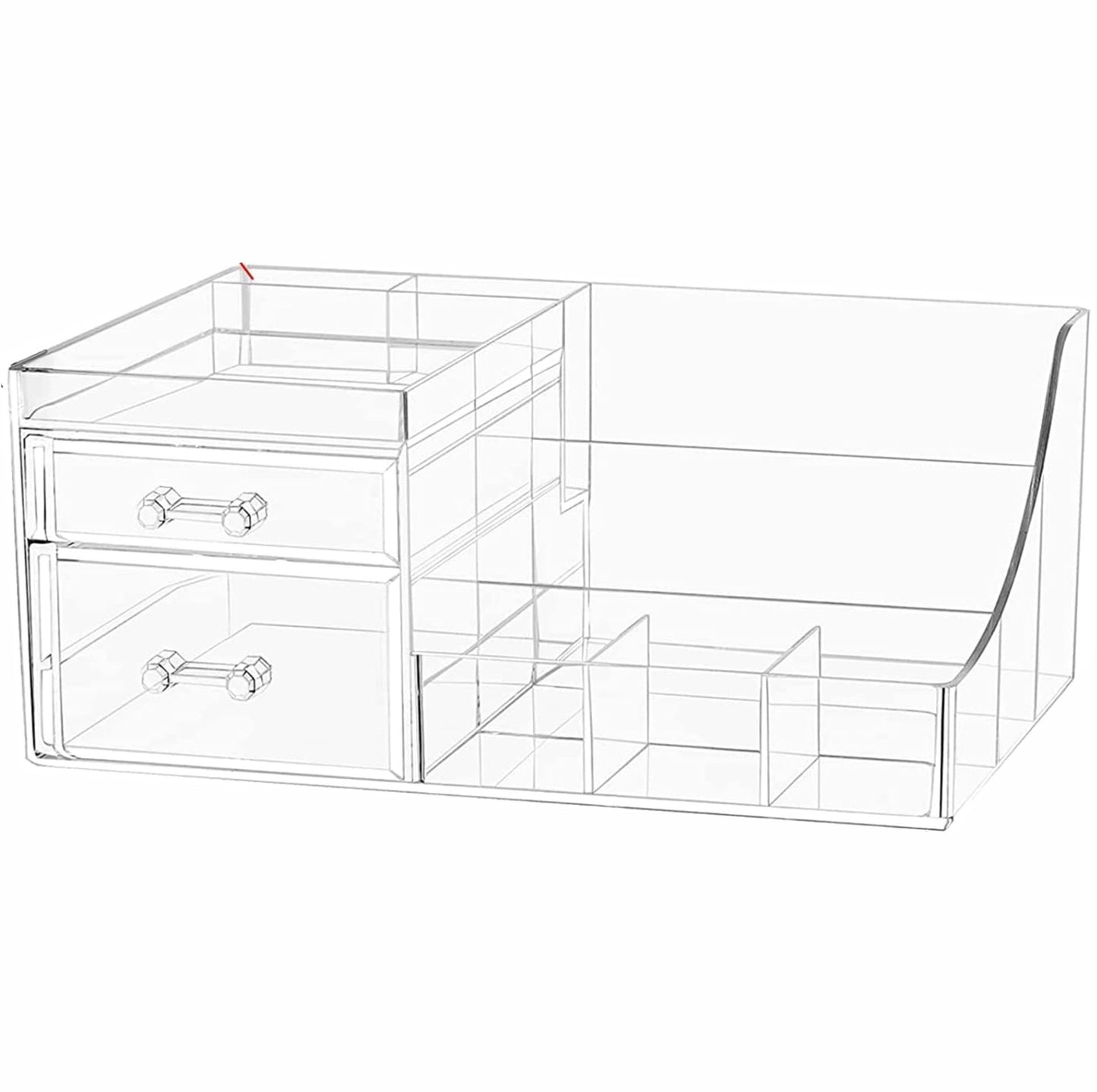 SuoXing Organizador de maquillaje acrílico con 2 cajones, or