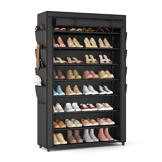 Zapatero con tapa, organizador de zapatos de 8 niveles de al