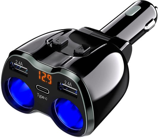 Cargador para auto USB C Otium, divide encendedor en 2 enchu