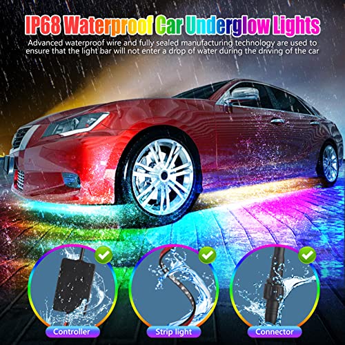 Kit de 4 luces LED de 250 LED para automóvil, control por ap