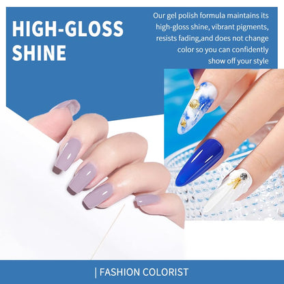 JR juego de esmalte de uñas de gel color azul colección 9pcs