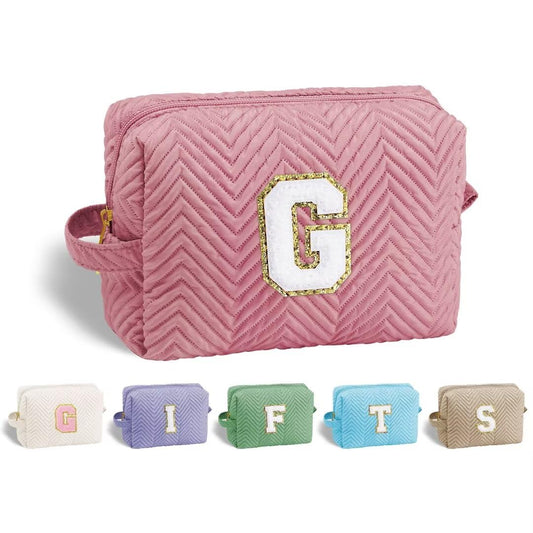 YOOLIFE Bolsas de cosméticos con inicial para maquillaje, pa
