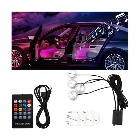 Kit de luz LED 5 en 1 para interior del automóvil, súper bri