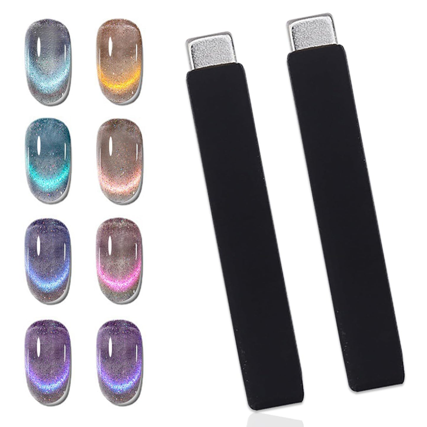 DANNEASY 2 imanes de uñas de ojo de gato con protección de s