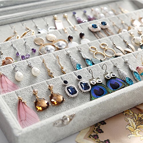 Wuligirl - Joyero organizador de terciopelo para aretes, col