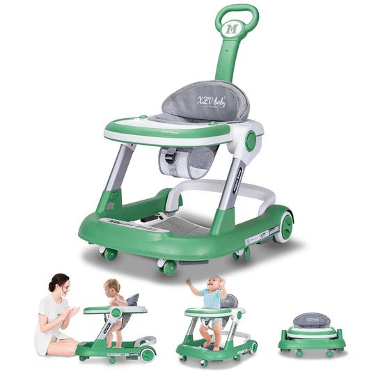 XZV Andador plegable para bebés, andador antivuelco con ruedas, centro