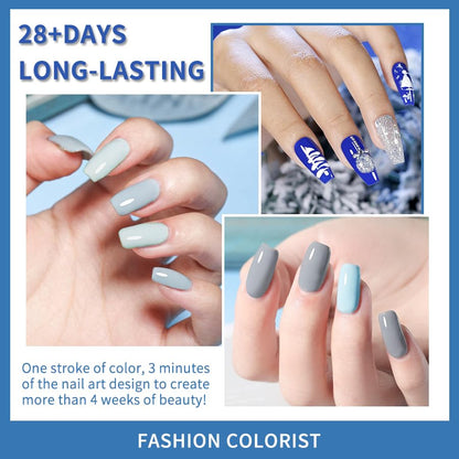 JR juego de esmalte de uñas de gel color azul colección 9pcs