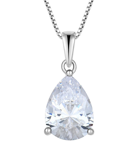 YL Collar de lágrima de plata de ley 925 con colgante solita