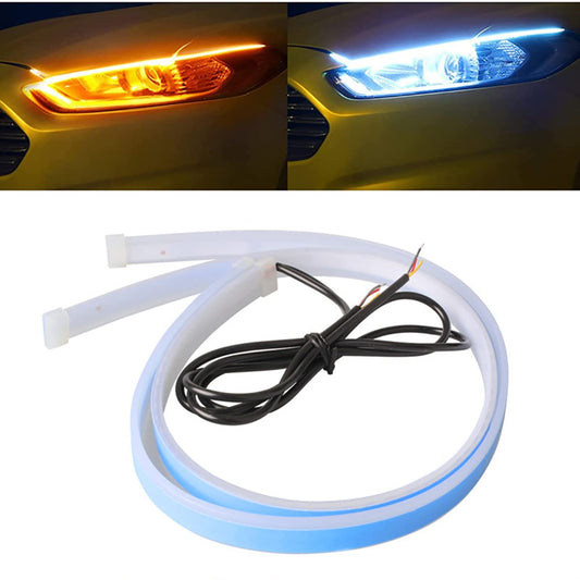 Tira de luces LED para automóvil, 2 tiras flexibles de 24 pu