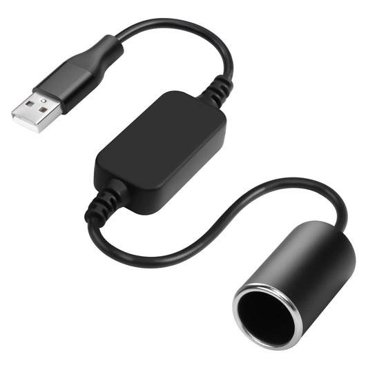 CERRXIAN 1ft USB A Male to 12V 18W Car Cigarette Lighter Soc