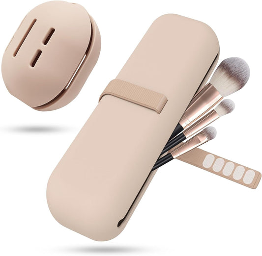 Porta brochas de maquillaje de silicona sin olor, bolsa de c