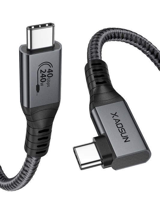 XAOSUN Cable Thunderbolt 4 de 240 W en ángulo recto de 3.3 p