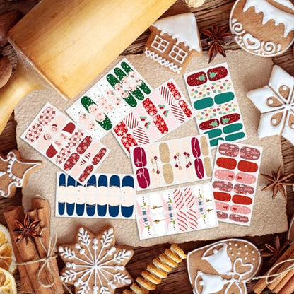 WOKOTO 12 hojas de 168 calcomanías de esmalte de uñas de Nav