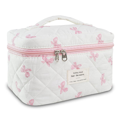 Bolsa organizadora de maquillaje con lazo, bolsas de maquill