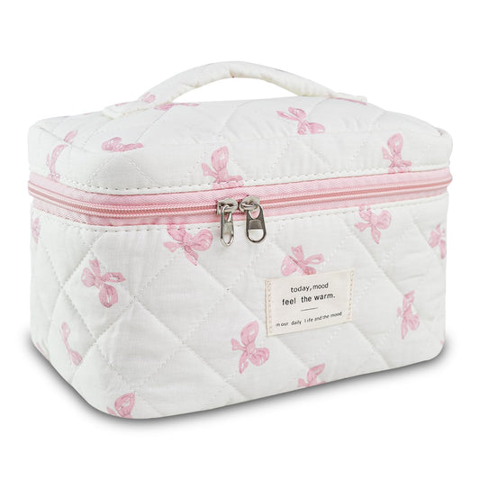 Bolsa organizadora de maquillaje con lazo, bolsas de maquill