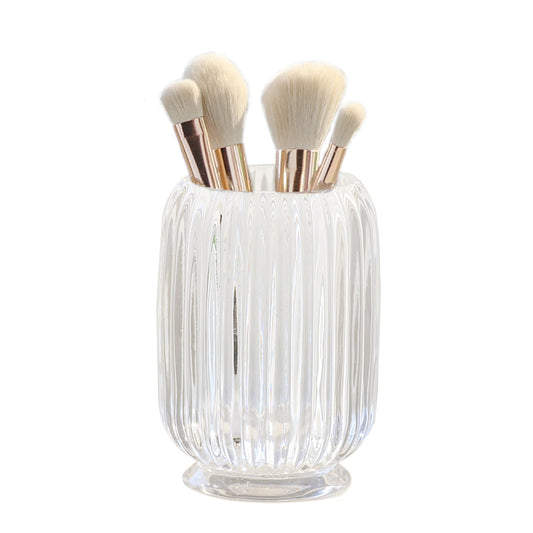 Organizador de brochas de maquillaje de cristal, soporte par