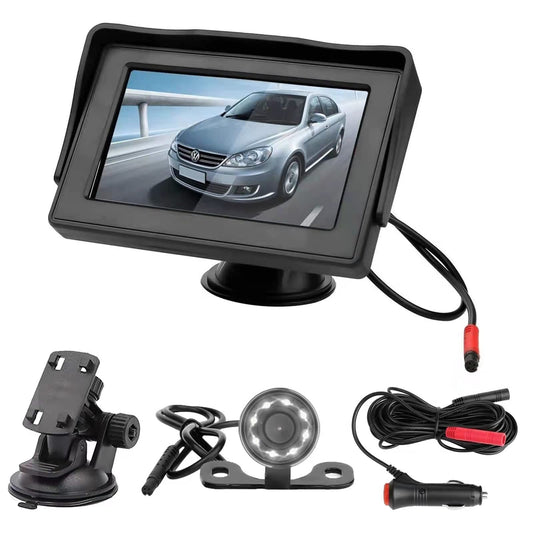 Cámara de respaldo con kit de monitor, pantalla LCD de 4.3 p