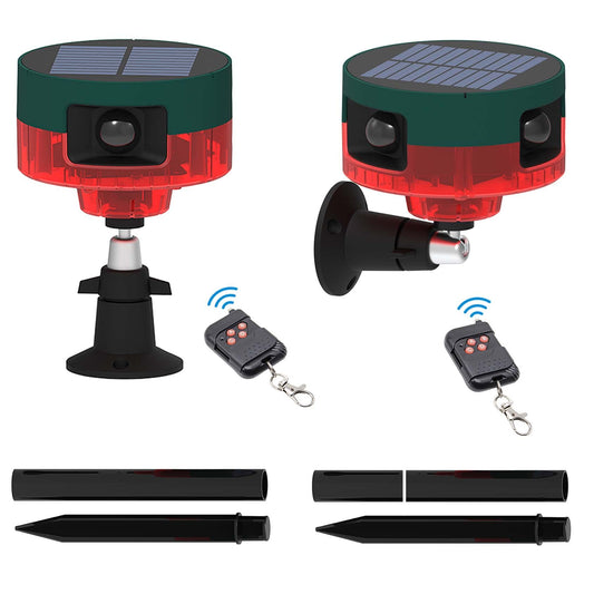 Alarma de sonido solar y luz estroboscópica con detector de