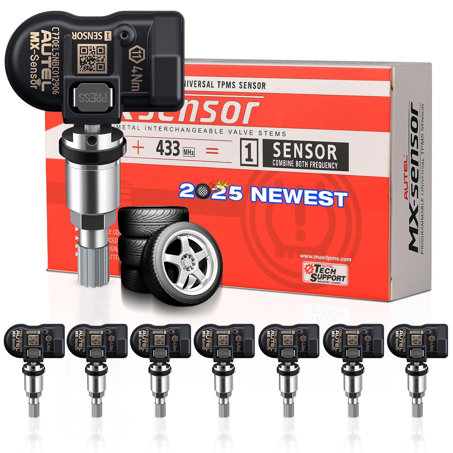 Autel Juego de 8 sensores TPMS, sensor MX-2 en 1, 315 MHz +