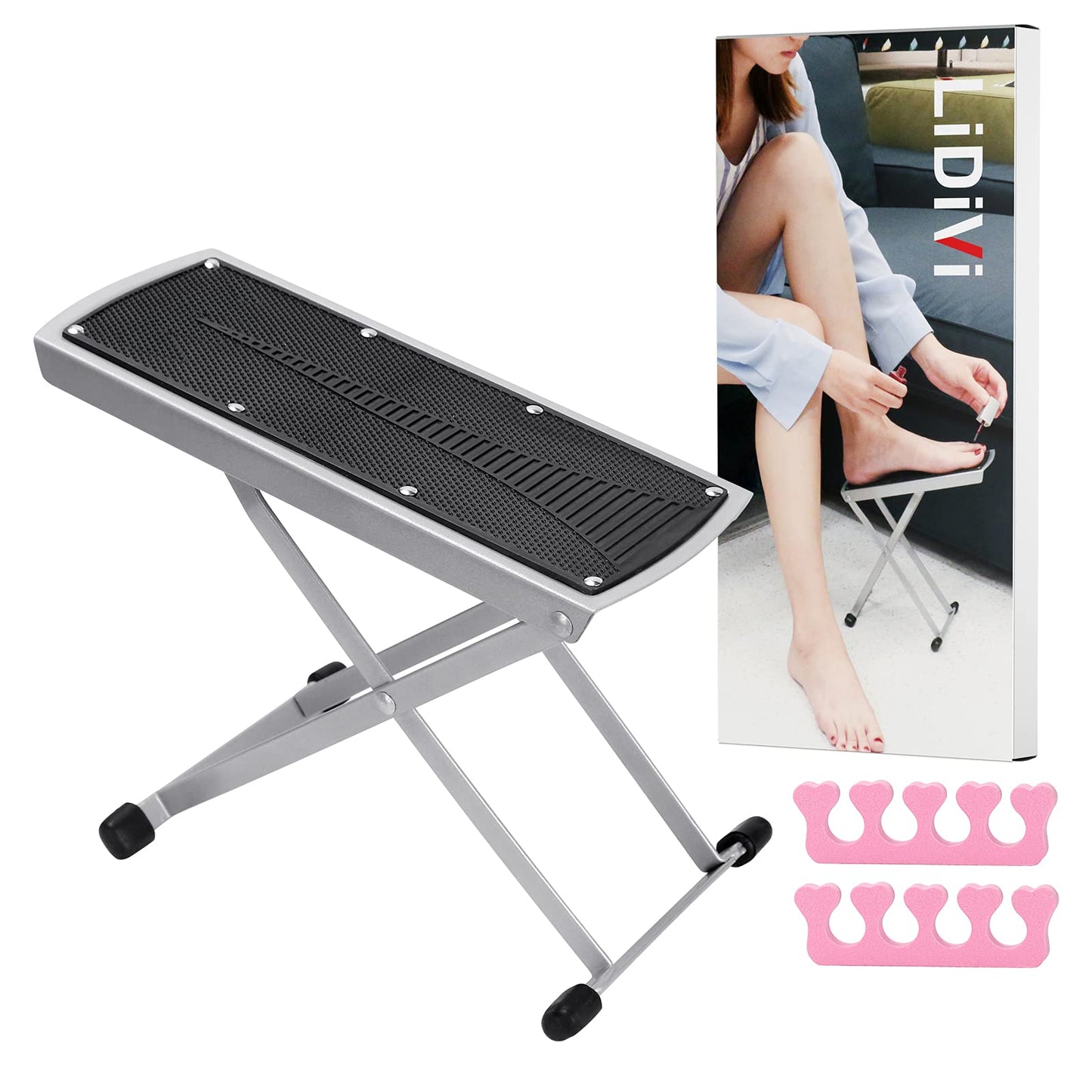 Reposapiés de pedicura, soporte de pie ajustable con separad