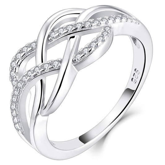 YL Anillos de nudo celta de plata de ley 925, anillo de nudo