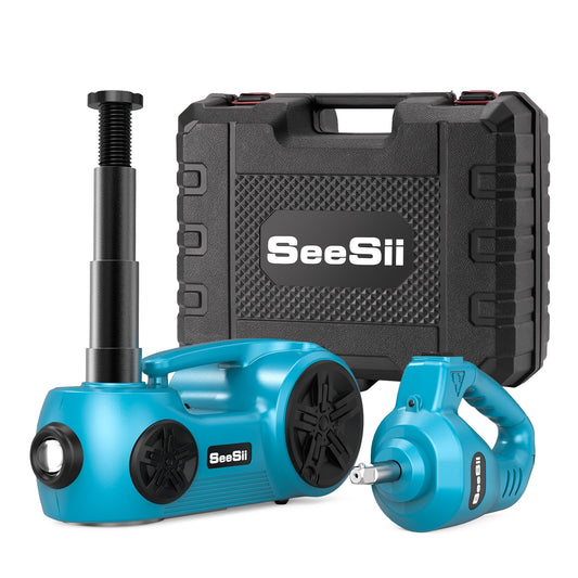 Seesii Gato eléctrico para automóvil, gato hidráulico 3 en 1