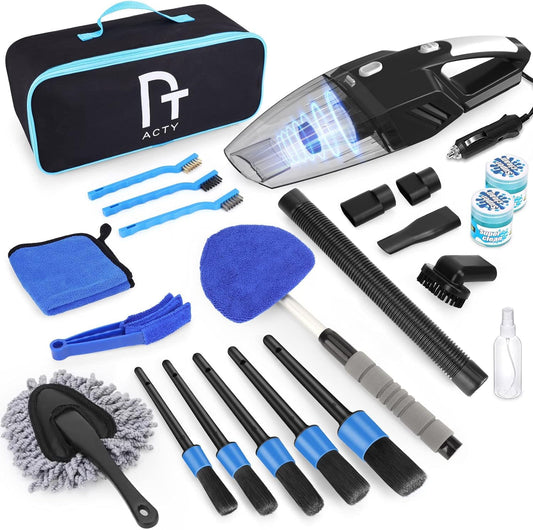 Kit de detalles de coche de 17 piezas, kit de limpieza para