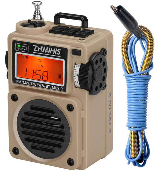 ZHIWHIS Radio de onda corta, reproductor de MP3 con radios m