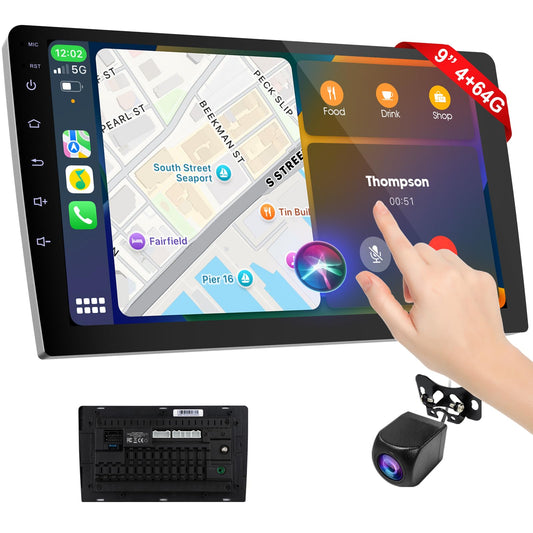 9 Inch Wireless Carplay Screen for Car,Double Din Car Audio