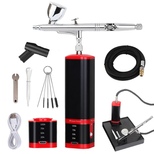 Kit de aerógrafo inalámbrico con soporte para cepillo de air