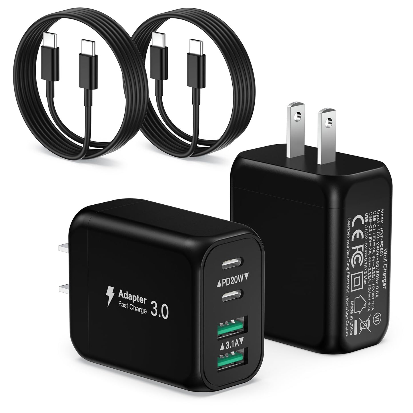 Cargador para iPhone 16/15 Pro Max, paquete de 2 adaptadores