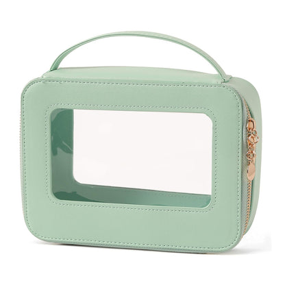 Bolsa de maquillaje transparente con asa, bolsa grande de as