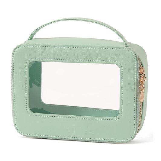 Bolsa de maquillaje transparente con asa, bolsa grande de as