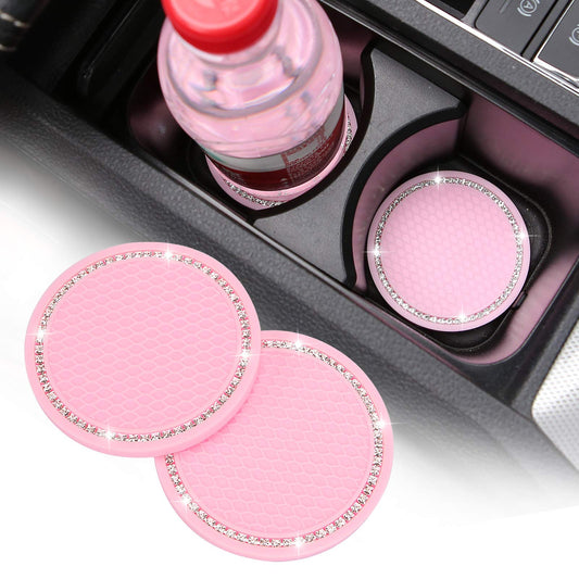Juego de 2 posavasos de cristal brillante de 2.75 pulgadas p