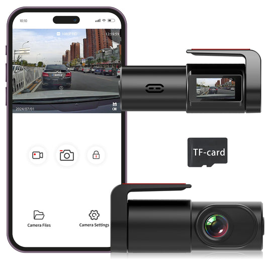 Cámara de tablero 1080P WiFi para automóvil, cámara frontal