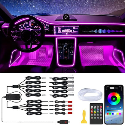 Tira de luces LED para el interior del automóvil, luz LED RG